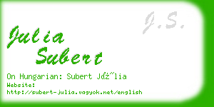 julia subert business card